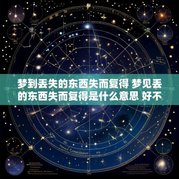 梦到丢失的东西失而复得 梦见丢的东西失而复得是什么意思 好不好
