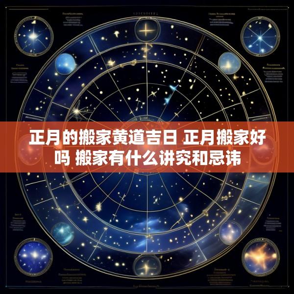 正月的搬家黄道吉日 正月搬家好吗 搬家有什么讲究和忌讳