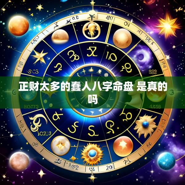 正财太多的蠢人八字命盘 是真的吗