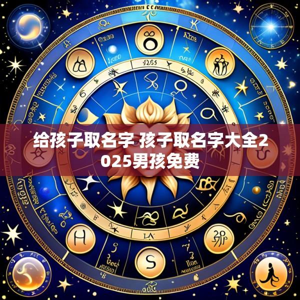 给孩子取名字 孩子取名字大全2025男孩免费