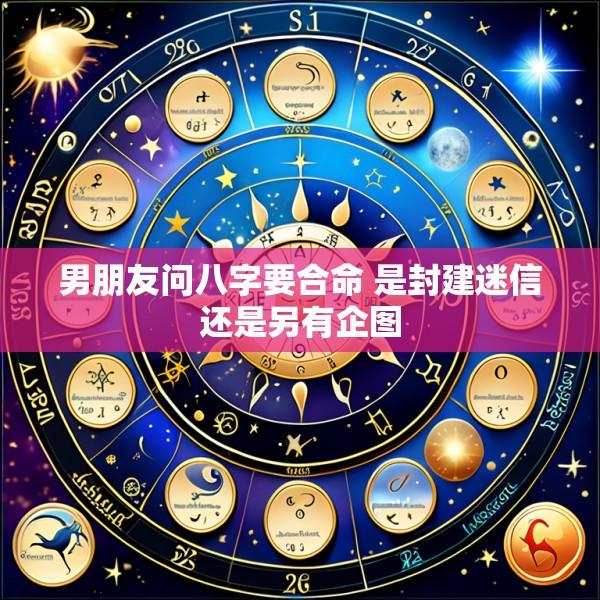 男朋友问八字要合命 是封建迷信还是另有企图