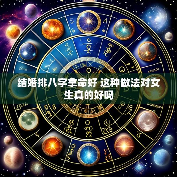 结婚排八字拿命好 这种做法对女生真的好吗