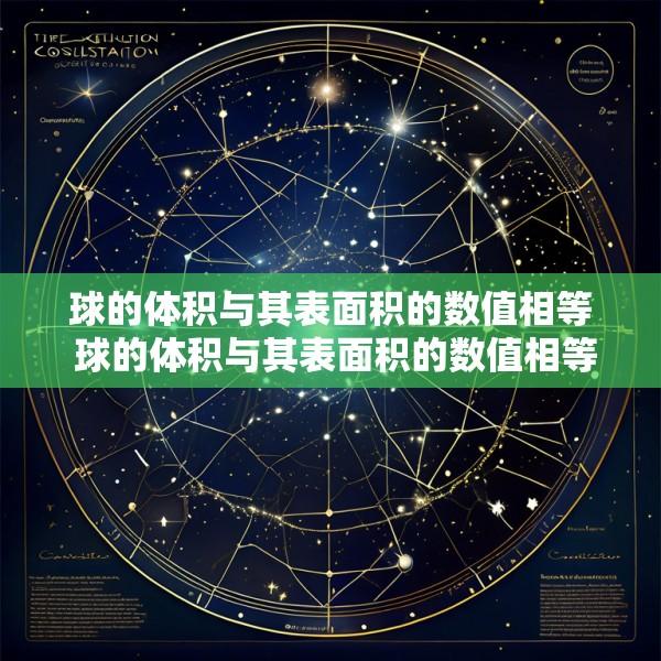 球的体积与其表面积的数值相等 球的体积与其表面积的数值相等对不对