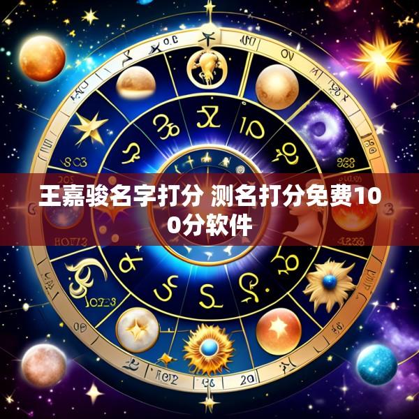王嘉骏名字打分 测名打分免费100分软件