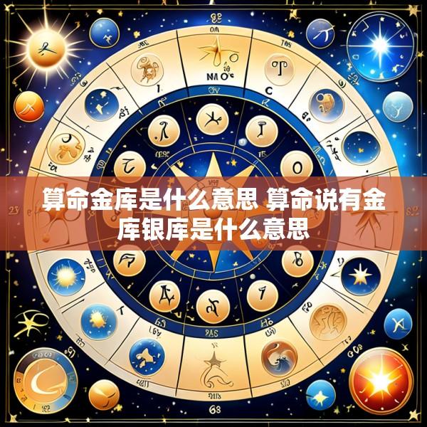 算命金库是什么意思 算命说有金库银库是什么意思