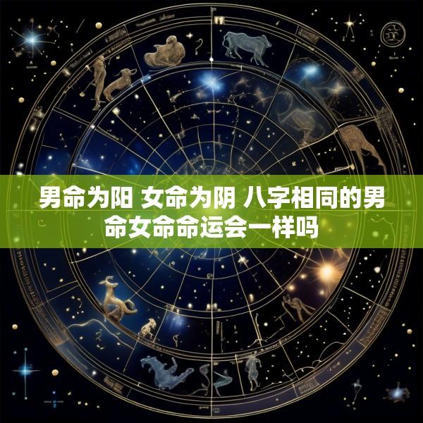 男命为阳 女命为阴 八字相同的男命女命命运会一样吗
