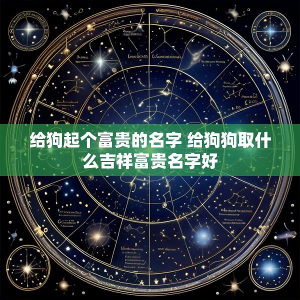 给狗起个富贵的名字 给狗狗取什么吉祥富贵名字好
