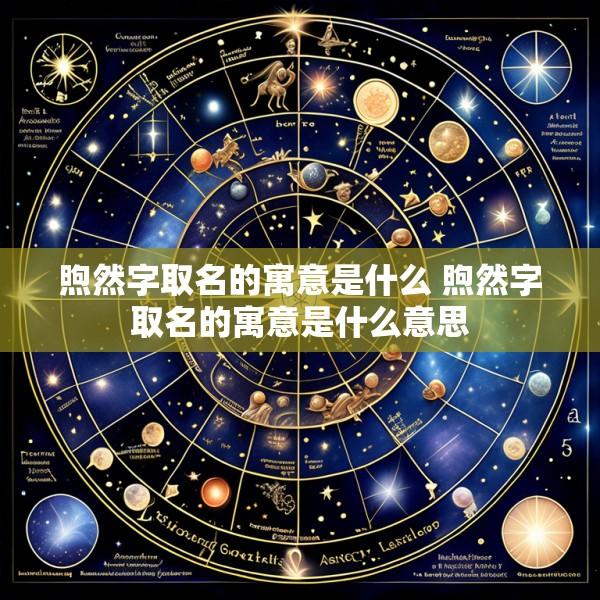 煦然字取名的寓意是什么 煦然字取名的寓意是什么意思