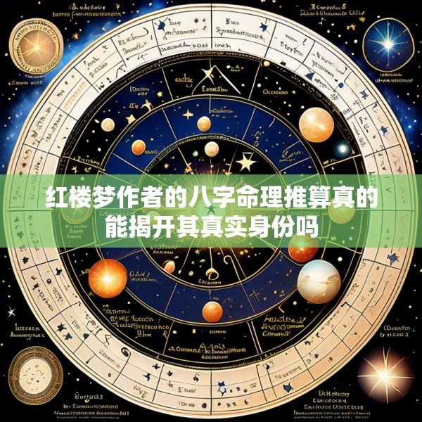 红楼梦作者的八字命理推算真的能揭开其真实身份吗