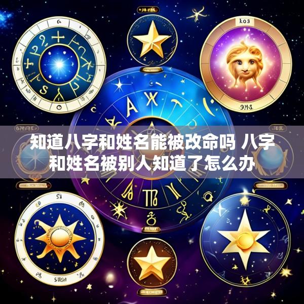 知道八字和姓名能被改命吗 八字和姓名被别人知道了怎么办