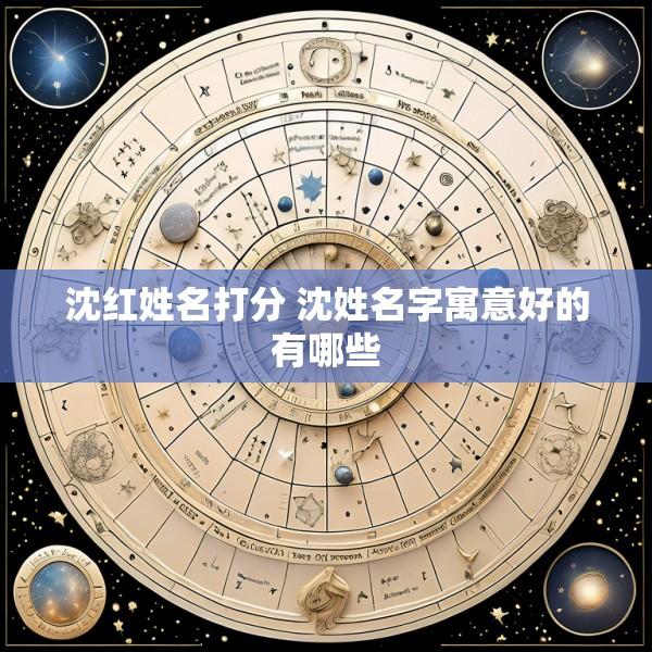 沈红姓名打分 沈姓名字寓意好的有哪些