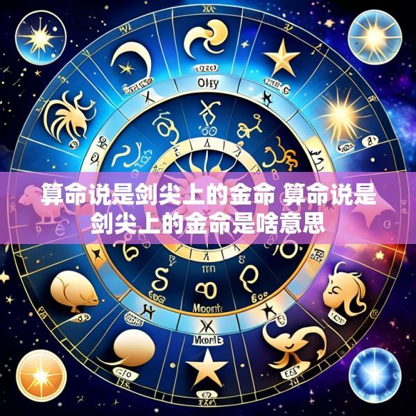 算命说是剑尖上的金命 算命说是剑尖上的金命是啥意思
