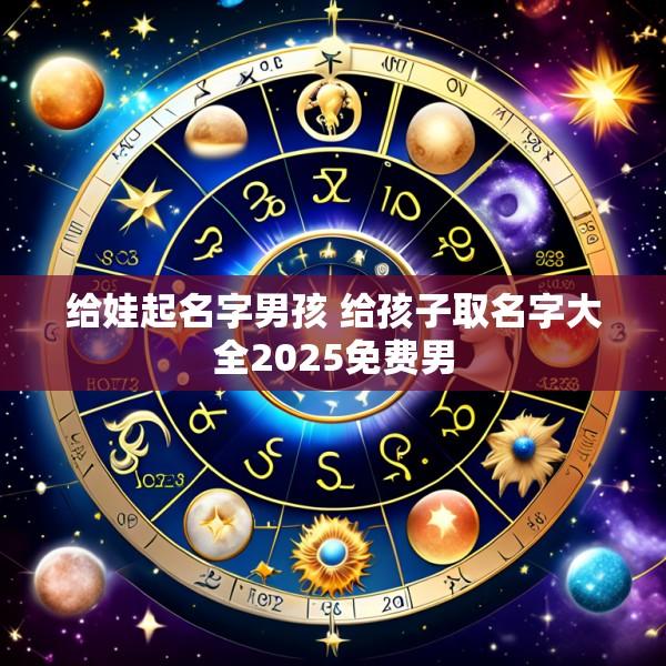 给娃起名字男孩 给孩子取名字大全2025免费男