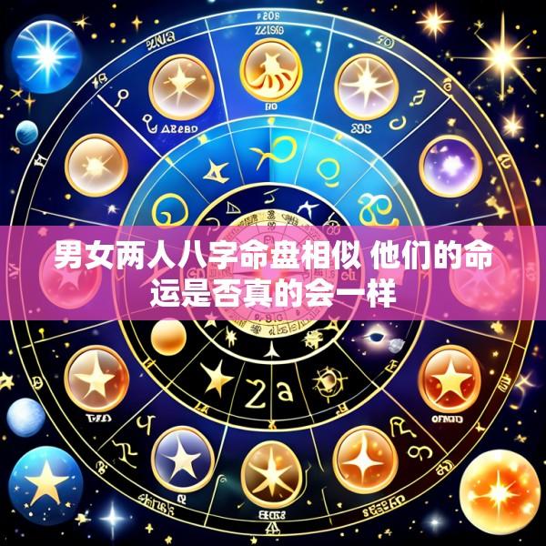 男女两人八字命盘相似 他们的命运是否真的会一样