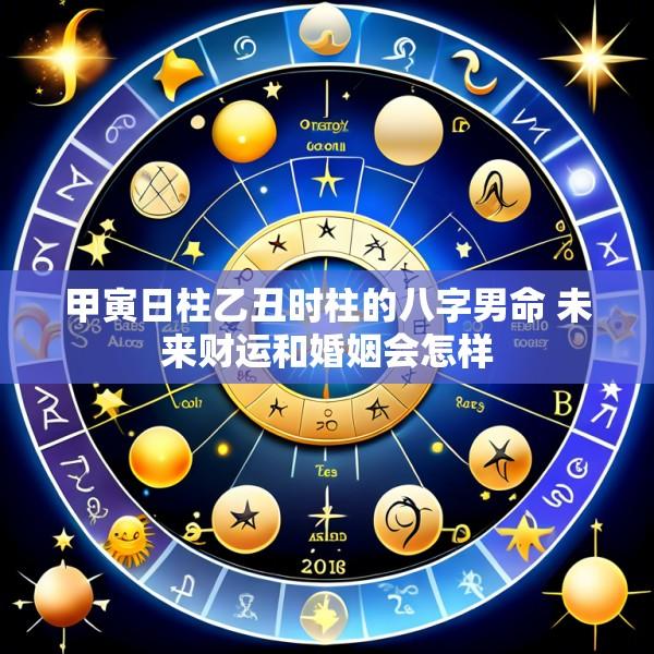 甲寅日柱乙丑时柱的八字男命 未来财运和婚姻会怎样