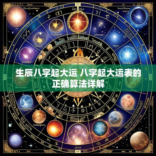 生辰八字起大运 八字起大运表的正确算法详解