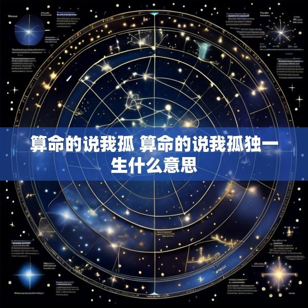 算命的说我孤 算命的说我孤独一生什么意思