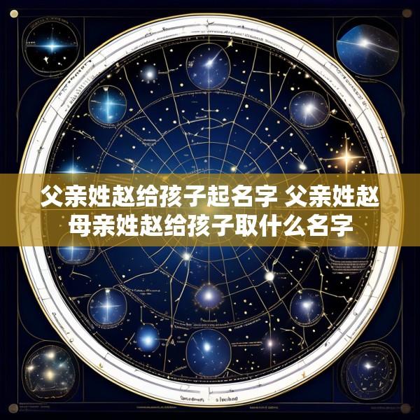 父亲姓赵给孩子起名字 父亲姓赵母亲姓赵给孩子取什么名字