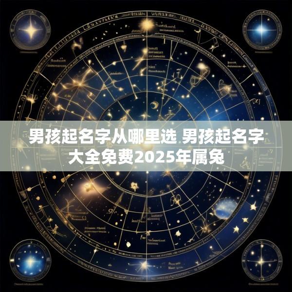 男孩起名字从哪里选 男孩起名字大全免费2025年属兔