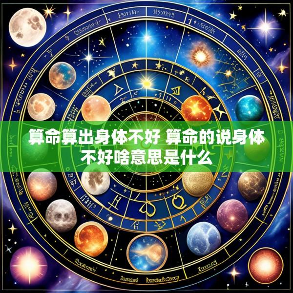 算命算出身体不好 算命的说身体不好啥意思是什么