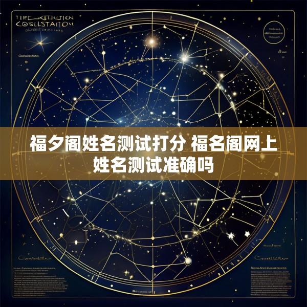 福夕阁姓名测试打分 福名阁网上姓名测试准确吗
