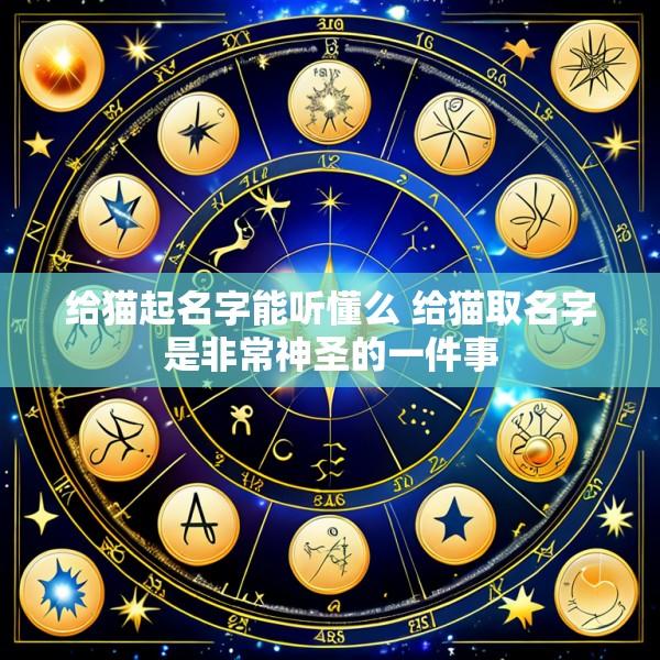 给猫起名字能听懂么 给猫取名字是非常神圣的一件事