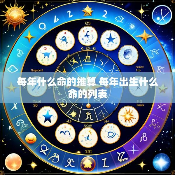 每年什么命的推算 每年出生什么命的列表