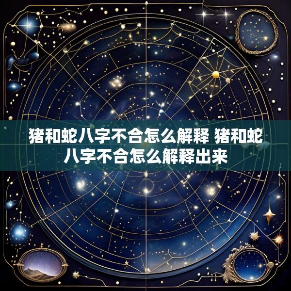 猪和蛇八字不合怎么解释 猪和蛇八字不合怎么解释出来