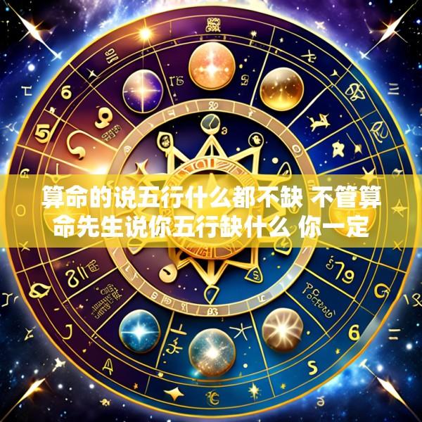 算命的说五行什么都不缺 不管算命先生说你五行缺什么 你一定