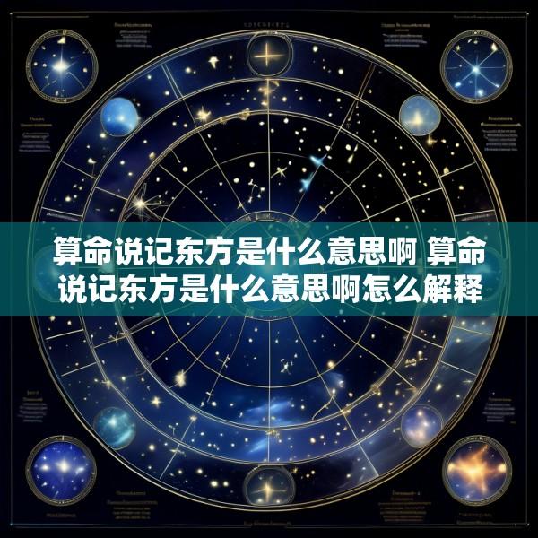 算命说记东方是什么意思啊 算命说记东方是什么意思啊怎么解释