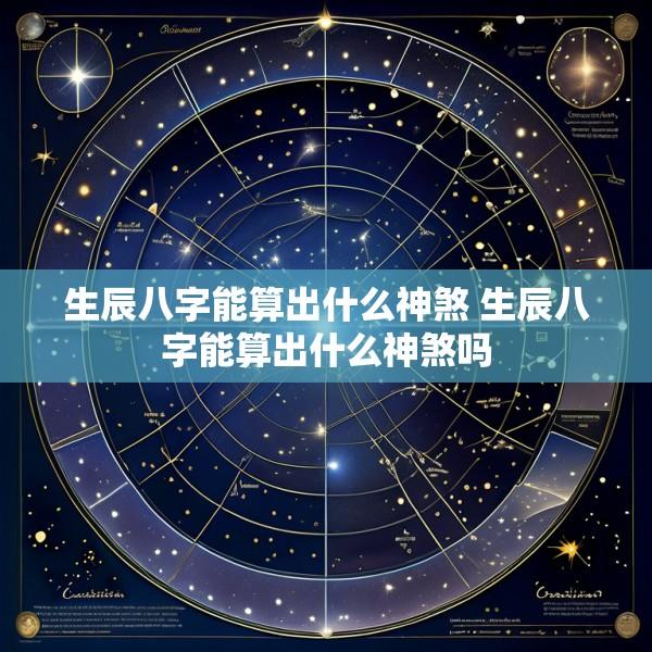 生辰八字能算出什么神煞 生辰八字能算出什么神煞吗