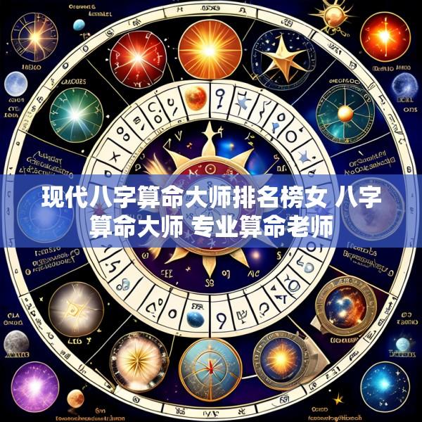 现代八字算命大师排名榜女 八字算命大师 专业算命老师