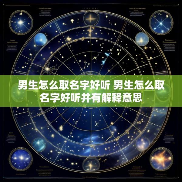 男生怎么取名字好听 男生怎么取名字好听并有解释意思