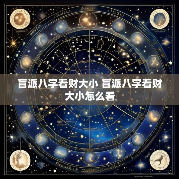 盲派八字看财大小 盲派八字看财大小怎么看