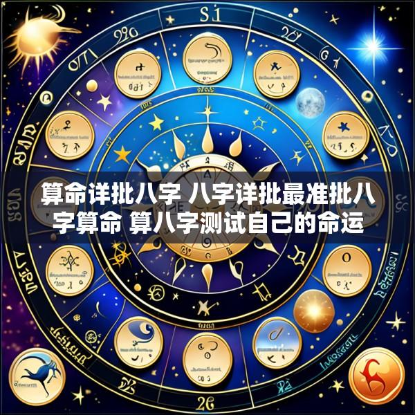 算命详批八字 八字详批最准批八字算命 算八字测试自己的命运