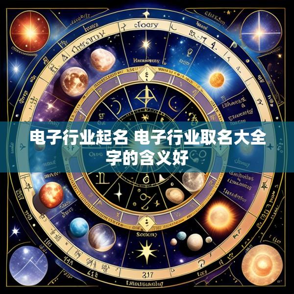 电子行业起名 电子行业取名大全字的含义好