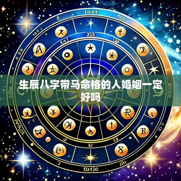 生辰八字带马命格的人婚姻一定好吗