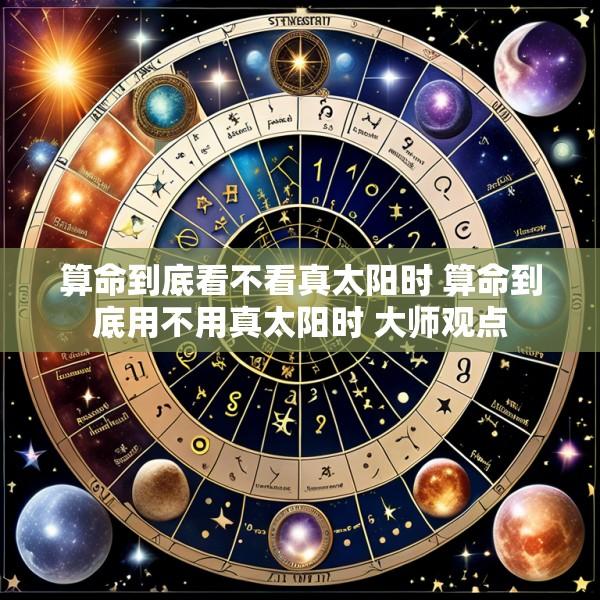 算命到底看不看真太阳时 算命到底用不用真太阳时 大师观点