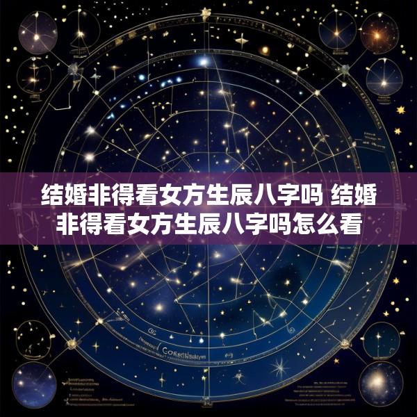 结婚非得看女方生辰八字吗 结婚非得看女方生辰八字吗怎么看