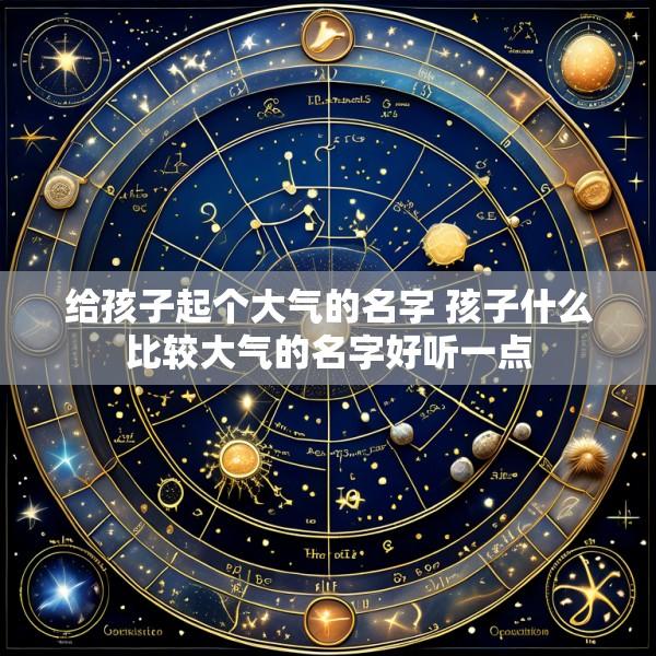 给孩子起个大气的名字 孩子什么比较大气的名字好听一点