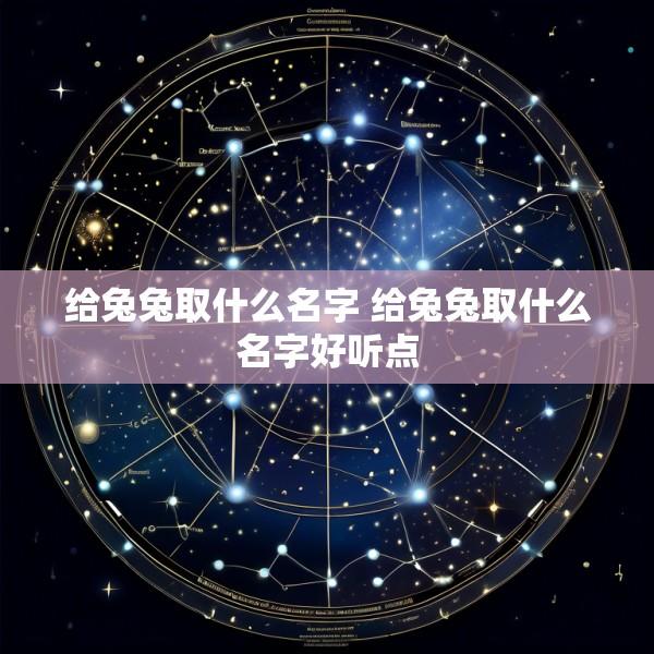 给兔兔取什么名字 给兔兔取什么名字好听点
