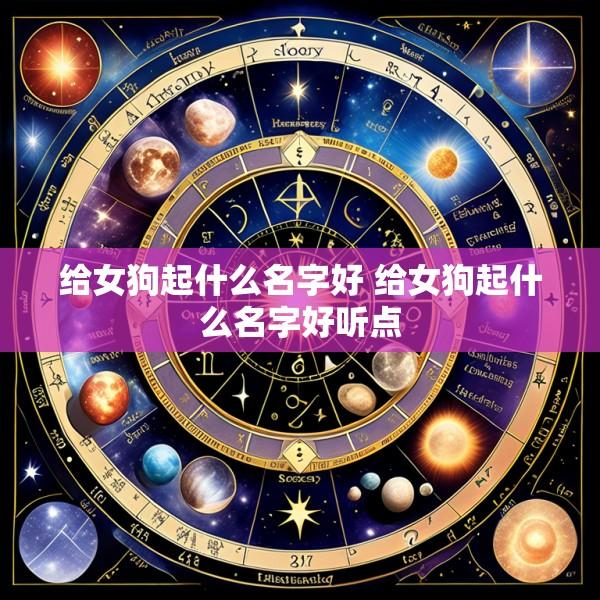 给女狗起什么名字好 给女狗起什么名字好听点