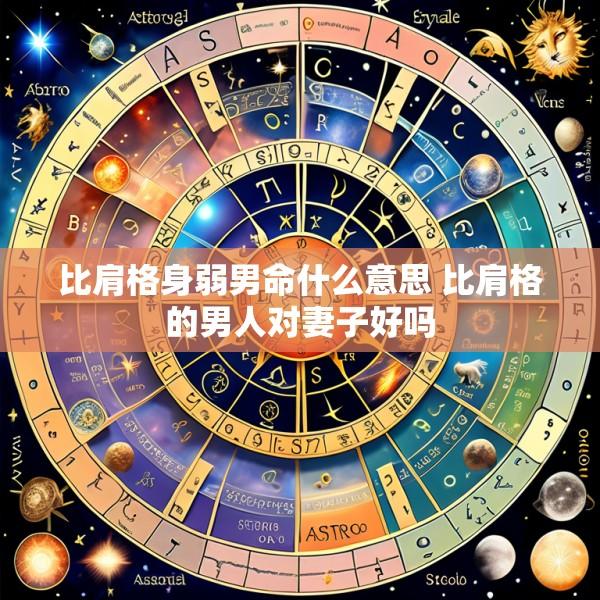 比肩格身弱男命什么意思 比肩格的男人对妻子好吗