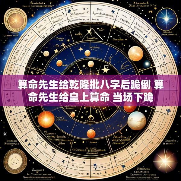 算命先生给乾隆批八字后跪倒 算命先生给皇上算命 当场下跪