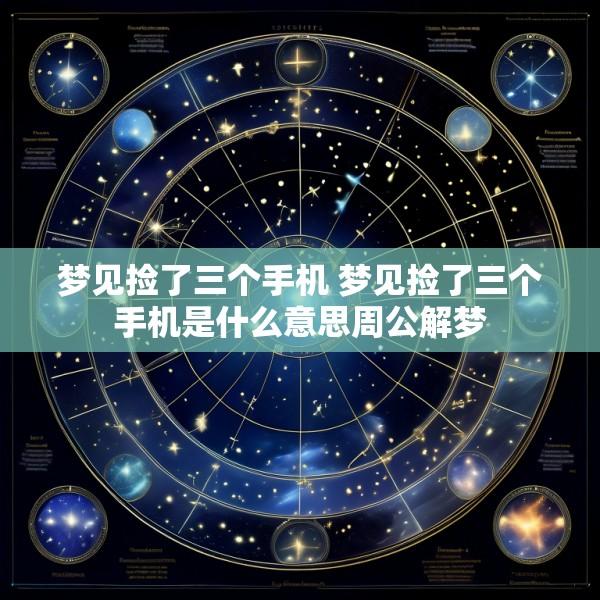 梦见捡了三个手机 梦见捡了三个手机是什么意思周公解梦