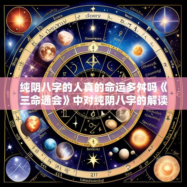 纯阴八字的人真的命运多舛吗《三命通会》中对纯阴八字的解读是否准确