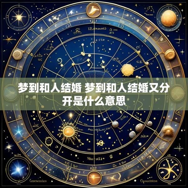 梦到和人结婚 梦到和人结婚又分开是什么意思