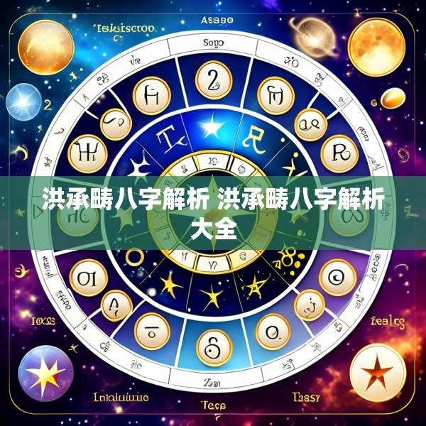 洪承畴八字解析 洪承畴八字解析大全