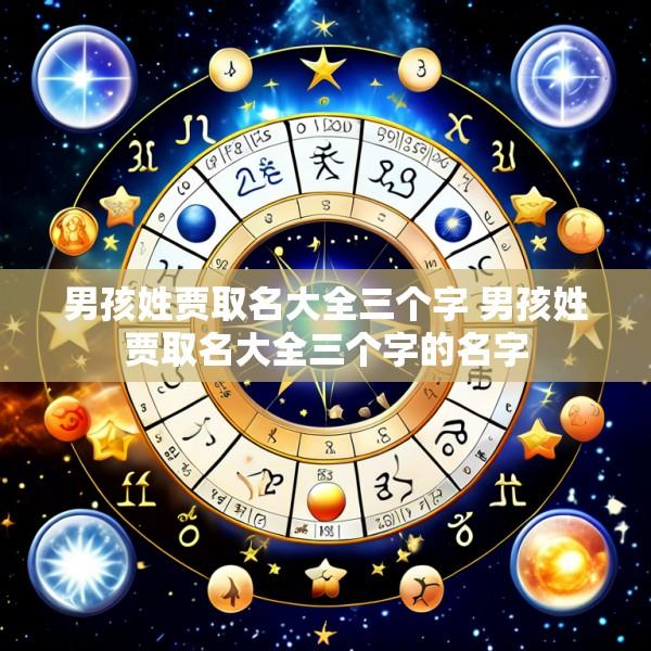 男孩姓贾取名大全三个字 男孩姓贾取名大全三个字的名字