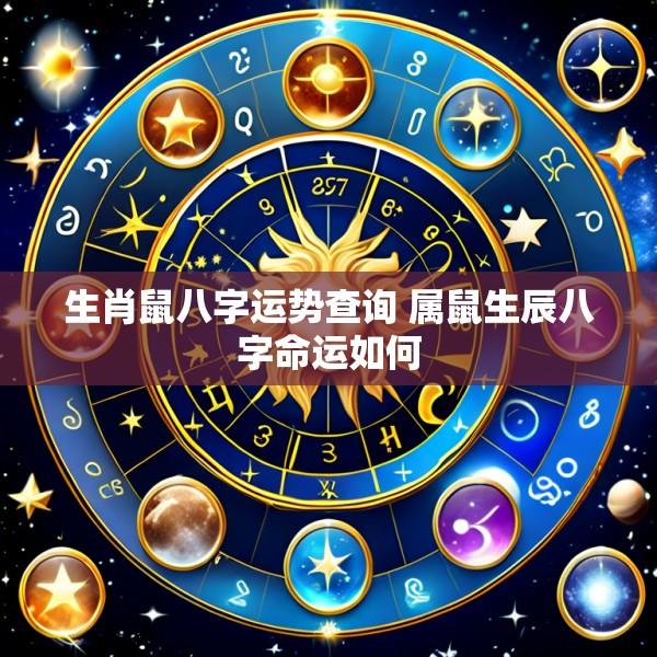 生肖鼠八字运势查询 属鼠生辰八字命运如何